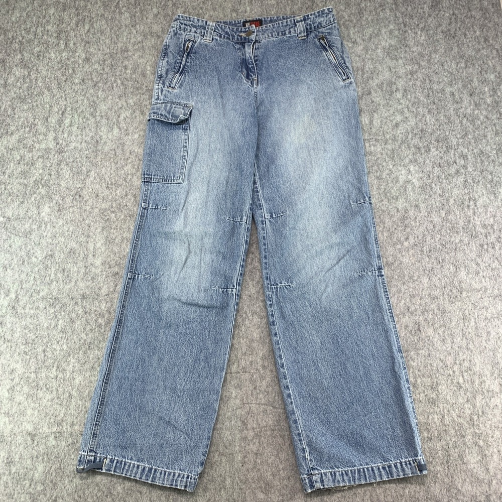 VTG Y2K NY JEANS Women's Baggy Carpenter Articulated Leg 100% Cotton  - Size 4